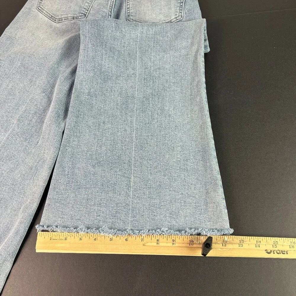 Pistola Jeans Womens Petite 26x24* Izzy Wide Leg Crop Blue Raw Hem Denim Tag 26P - Picture 11 of 16